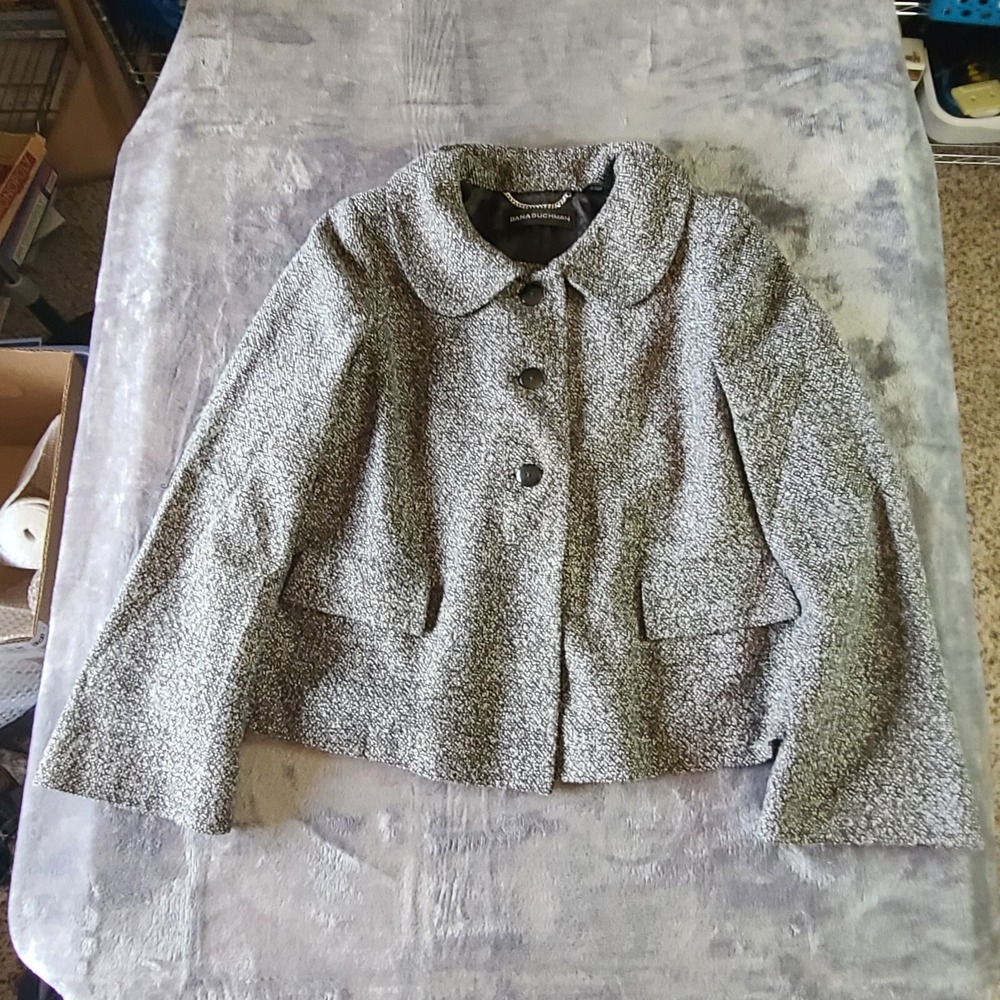 Dana Buchman Women's Short Lined Pea‎ Jacket Size 6